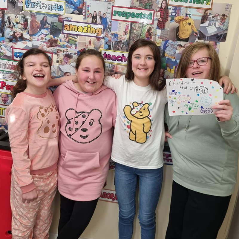 Learners from Orchard Education’s Laceby Road site raising money for Children in Need.