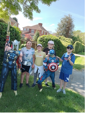 Learners from The Orchard Special Educational Needs school raising money for a local charity by walking 10k in their Personal Learning Plan lessons.