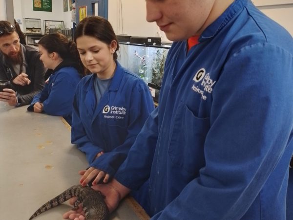 The Orchard learners taking part in a work experience at Grimsby Institute.