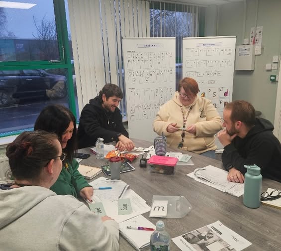 Staff at The Orchard School, Grimsby participating in Read Write Inc phonics training, strengthening their expertise in evidence-based literacy approaches to support reading and communication development for learners with special educational needs.